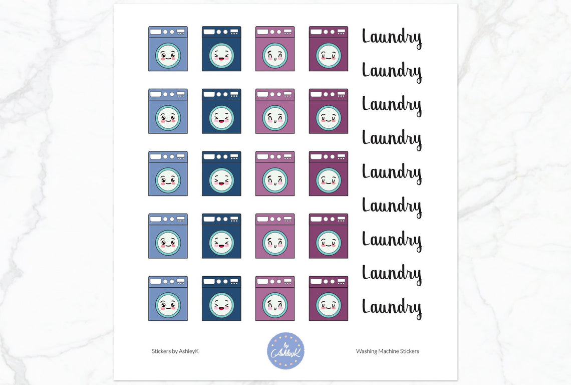 Washing Machine Stickers - Blueberry
