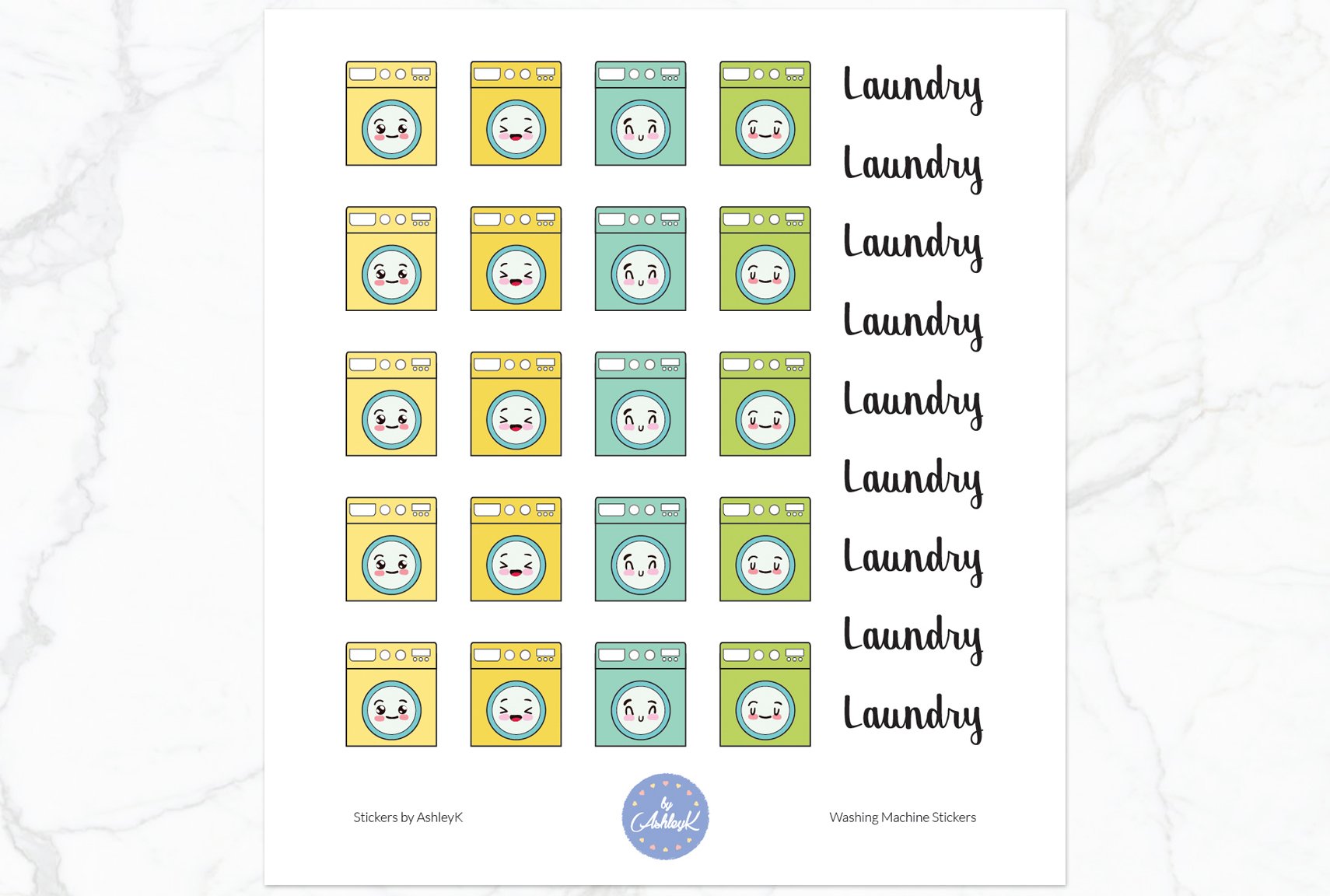 Washing Machine Stickers - Lemon&Lime