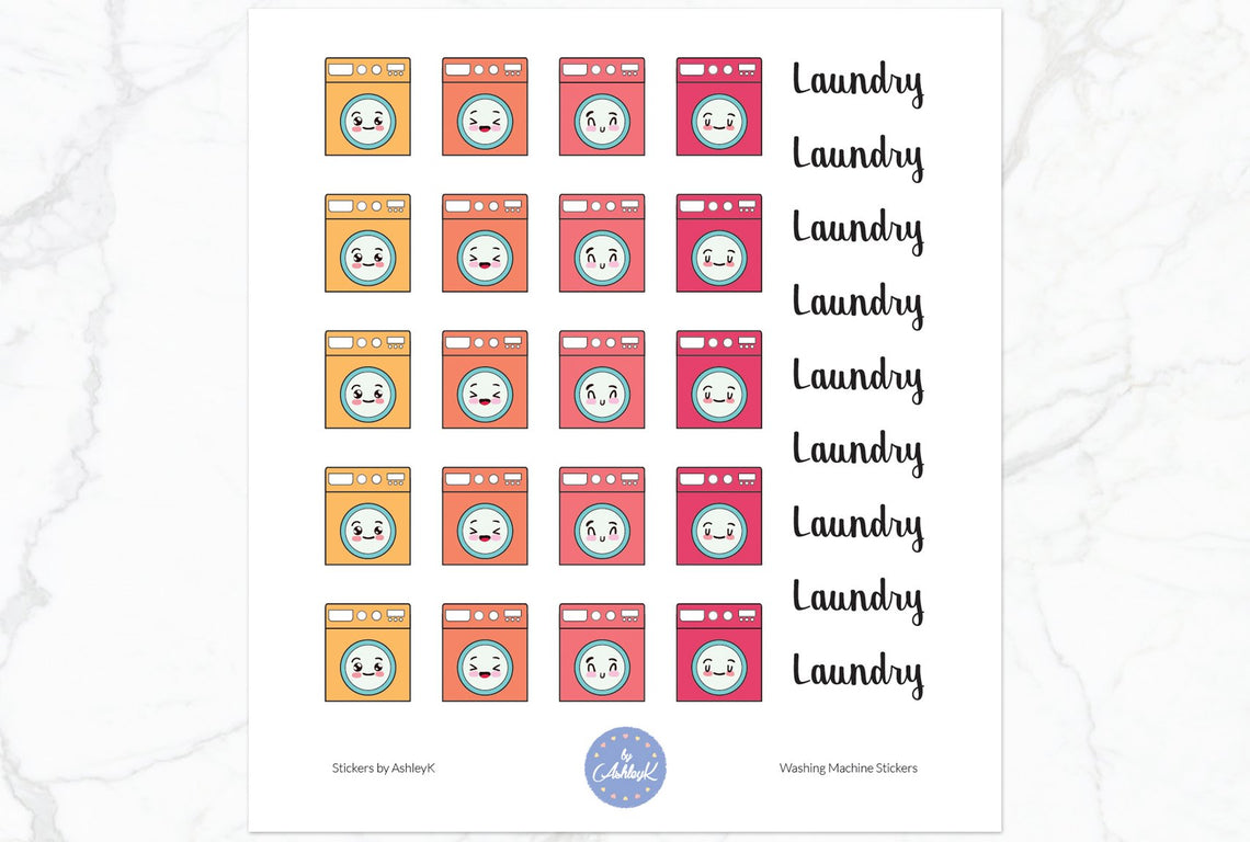 Washing Machine Stickers - Peach