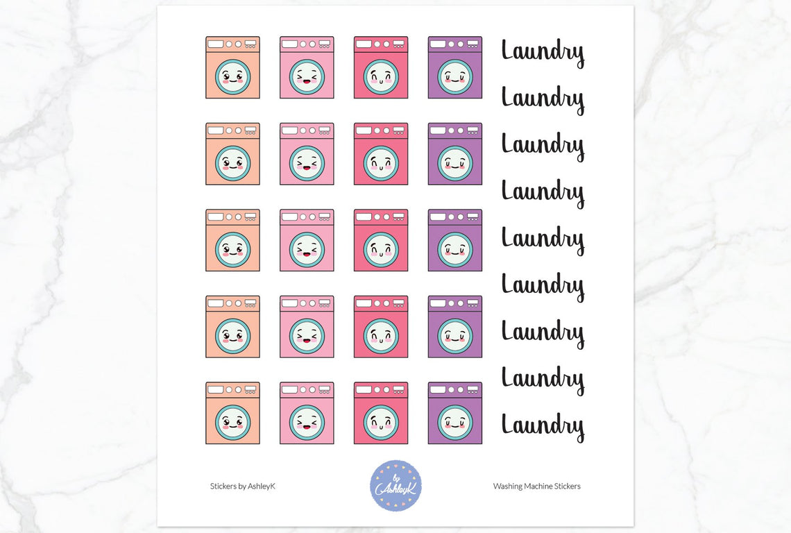 Washing Machine Stickers- Raspberry