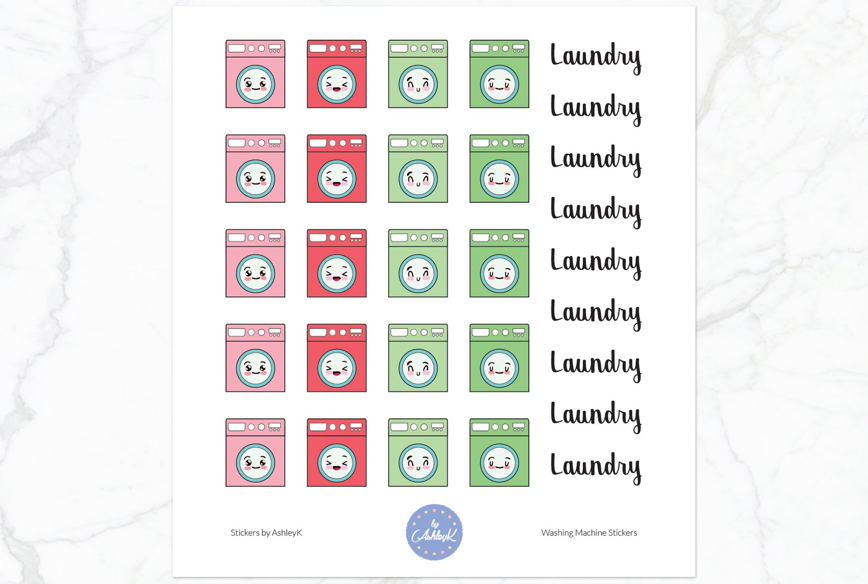 Washing Machine Stickers - Strawberry