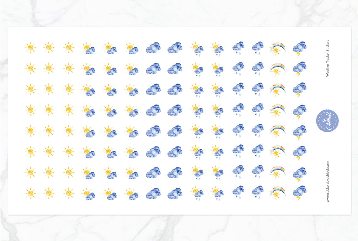112 Weather Tracker Stickers - Without Snow