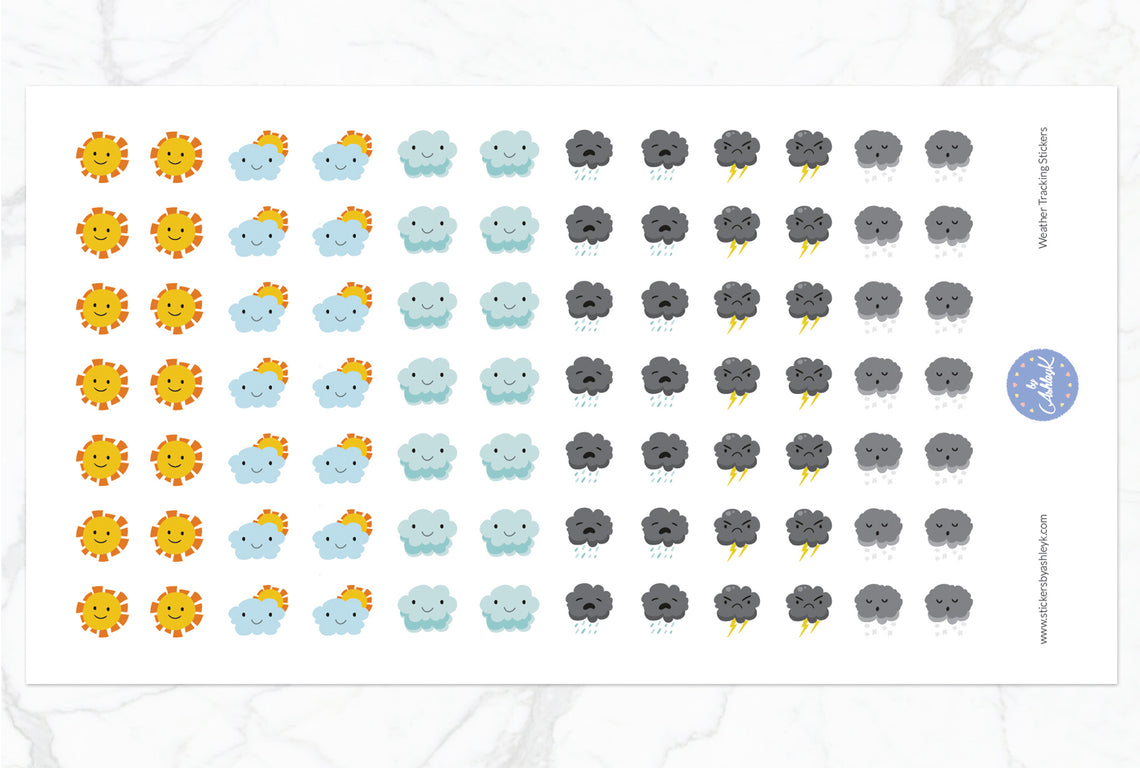 Weather Tracking Stickers - With Snow