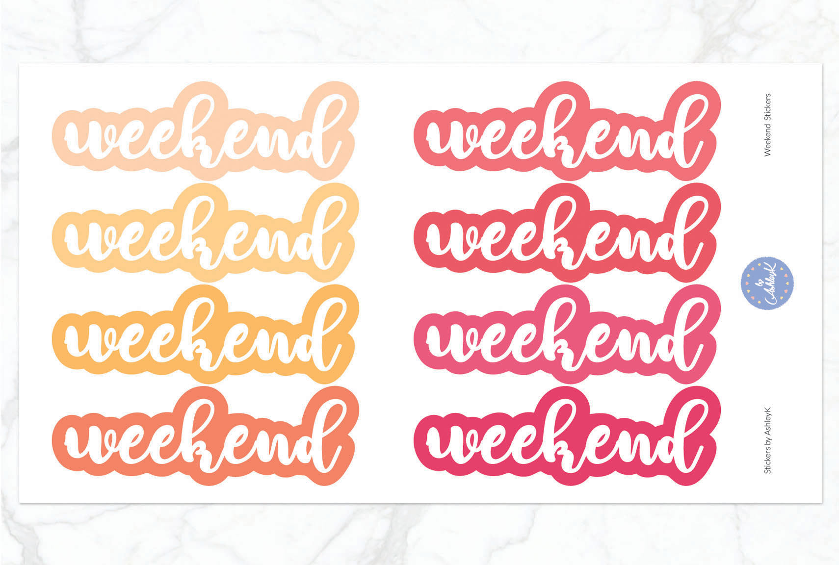 Weekend Stickers - Peach