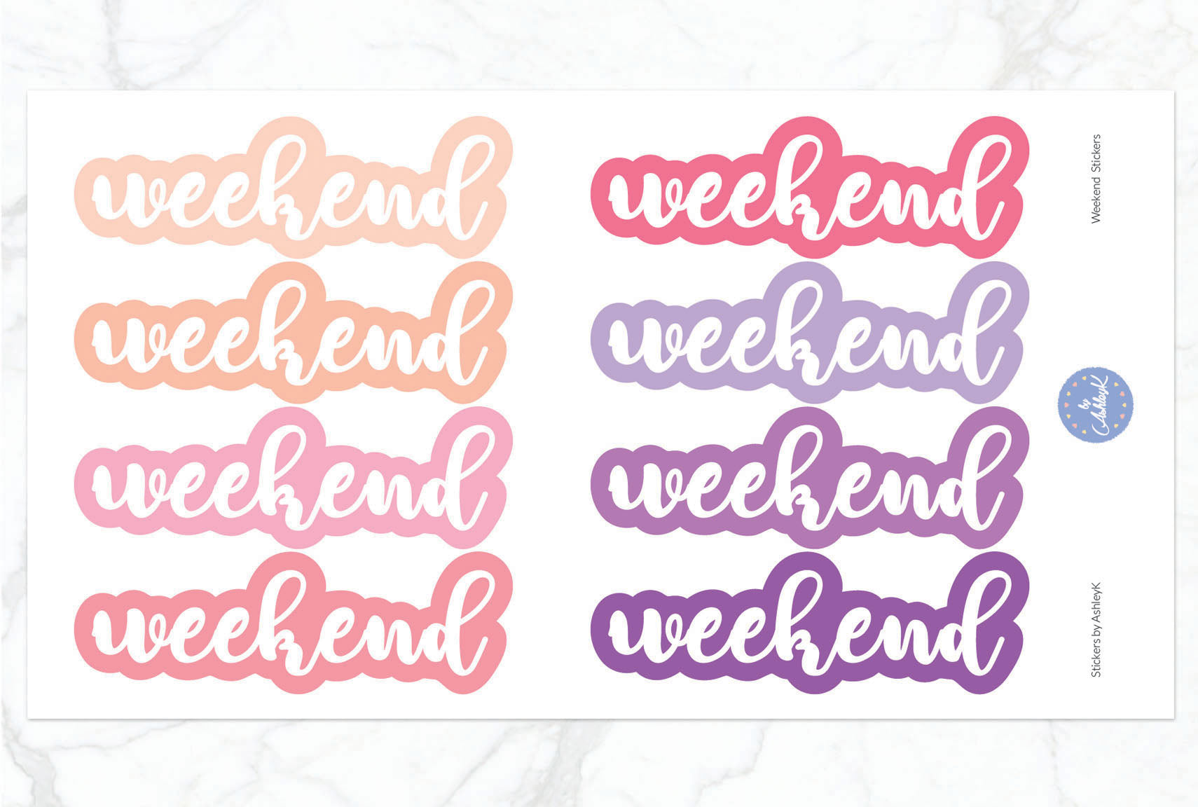Weekend Stickers - Raspberry