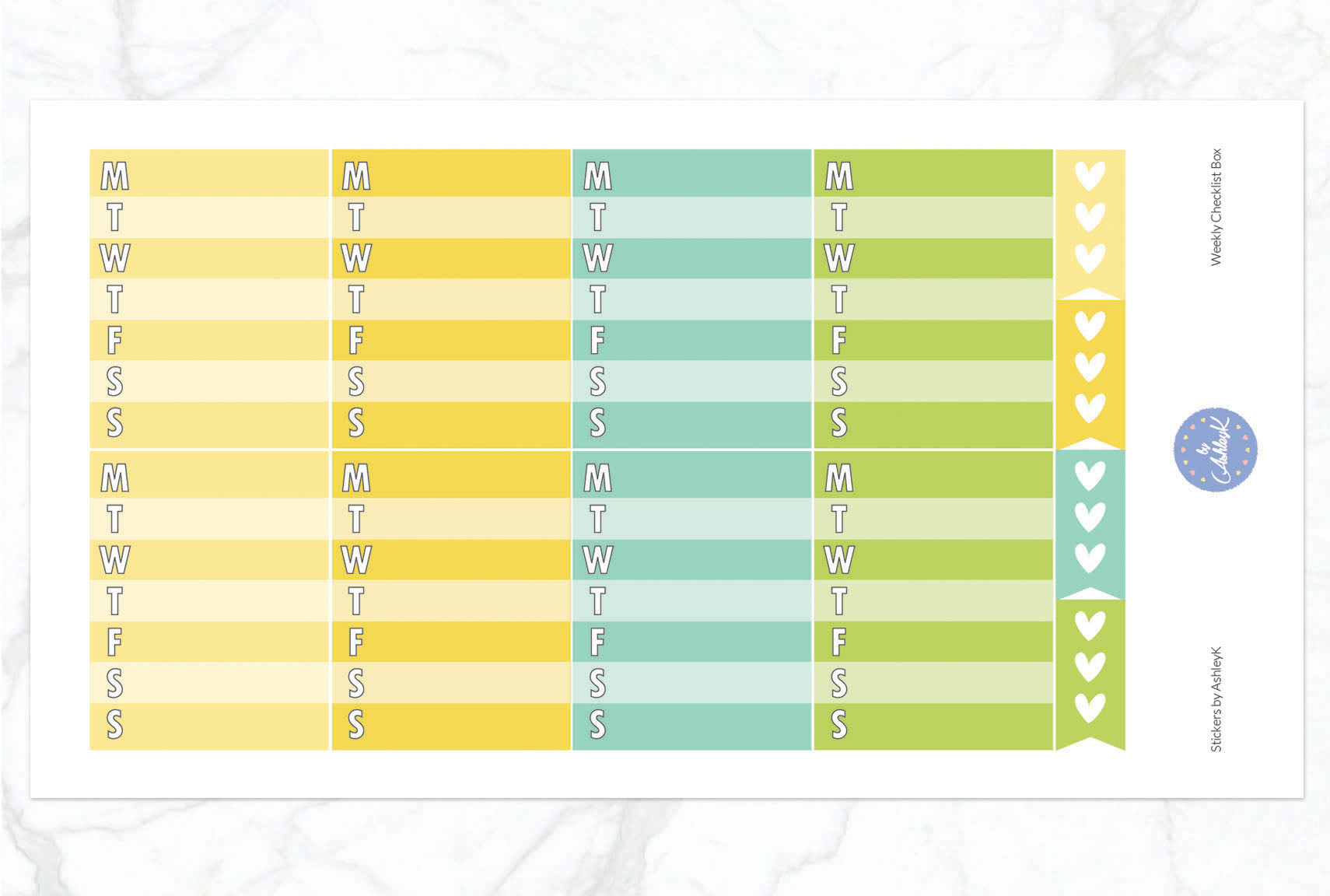 Weekly Checklist Stickers - Lemon&Lime