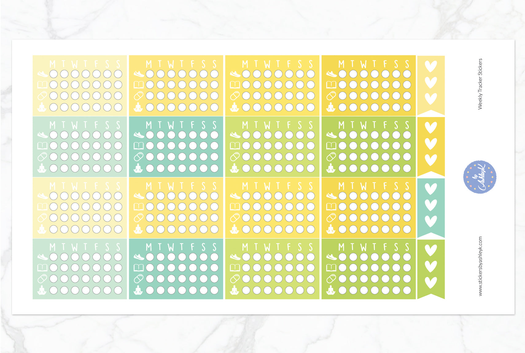Weekly Tracker Stickers - Lemon&Lime