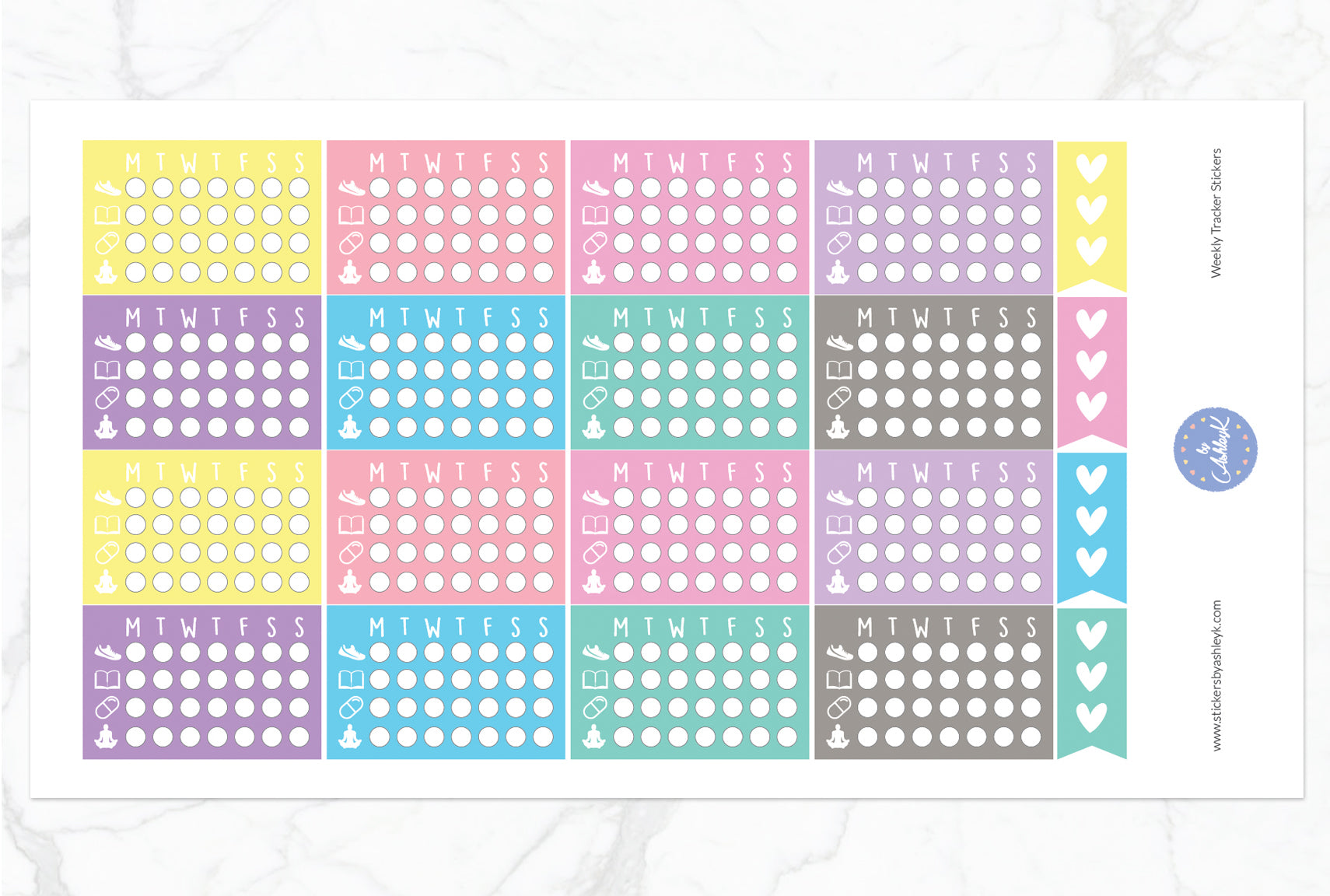 Weekly Tracker Stickers - Pastel