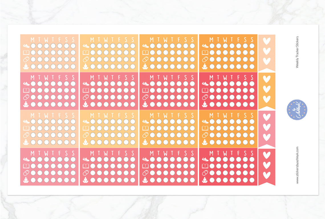 Weekly Tracker Stickers - Peach