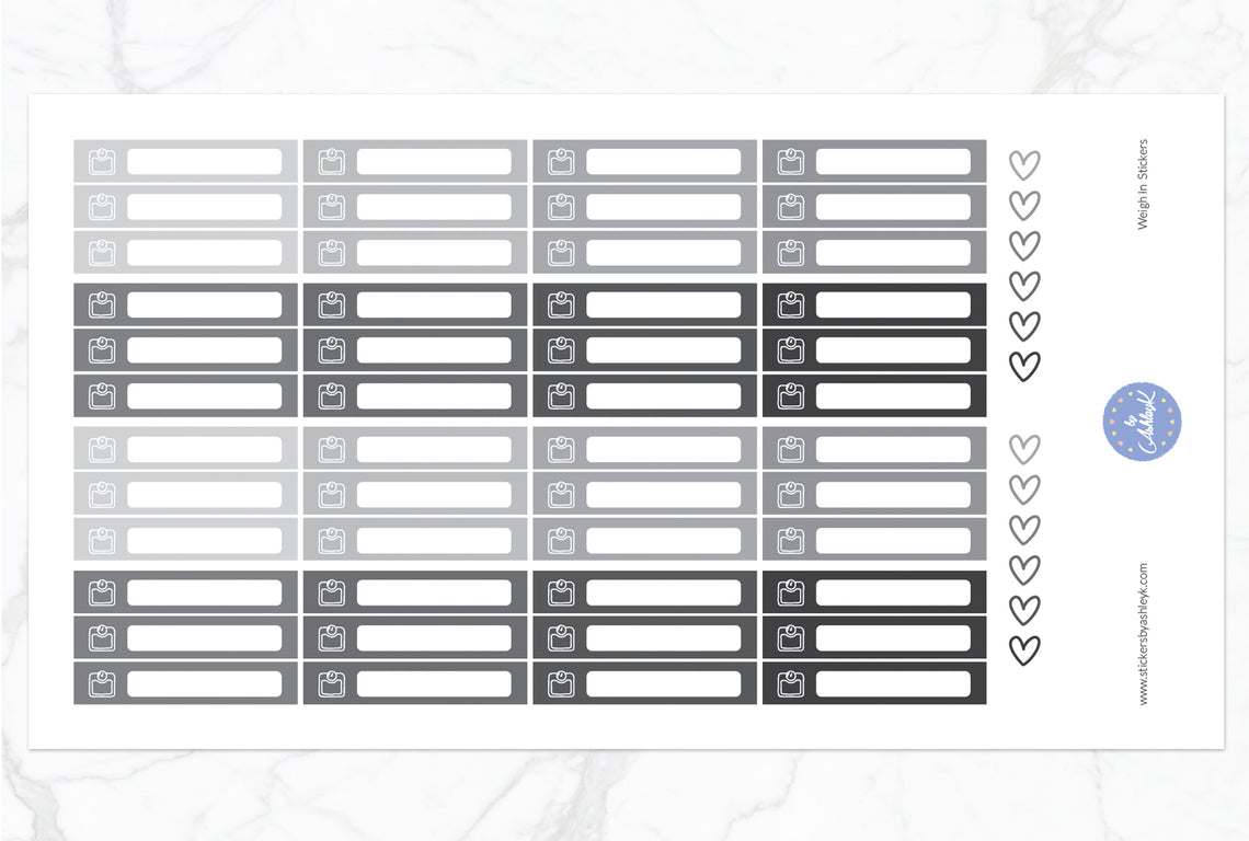 Weigh In Stickers - Monochrome