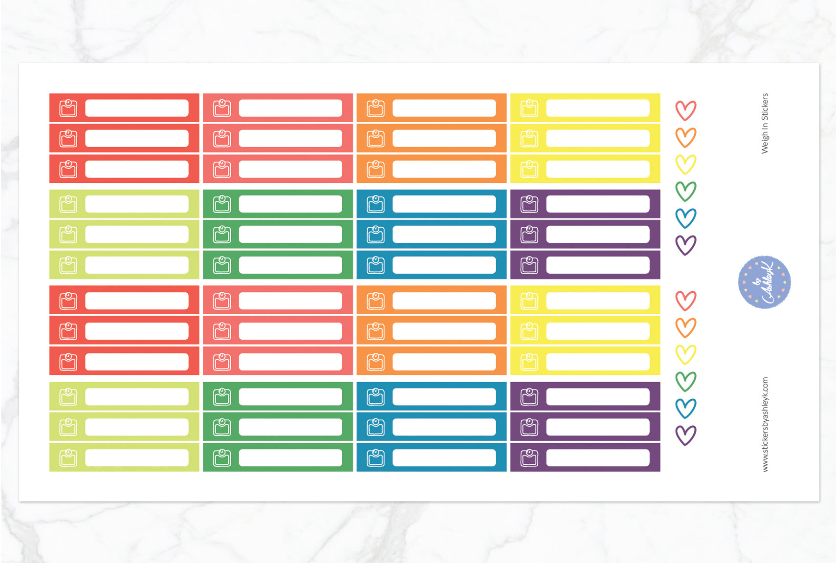Weigh In Stickers - Pastel Rainbow