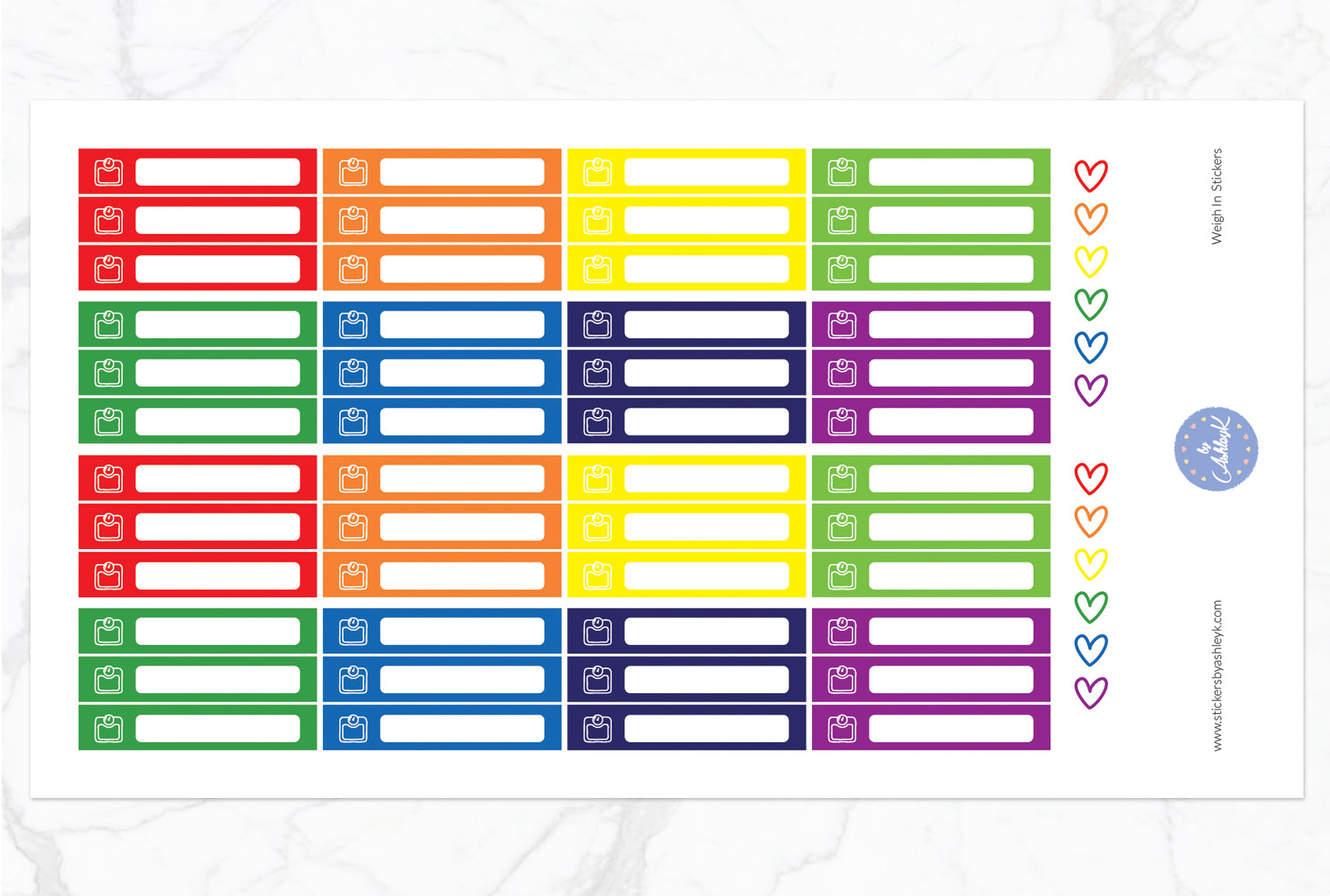 Weigh In Stickers - Rainbow