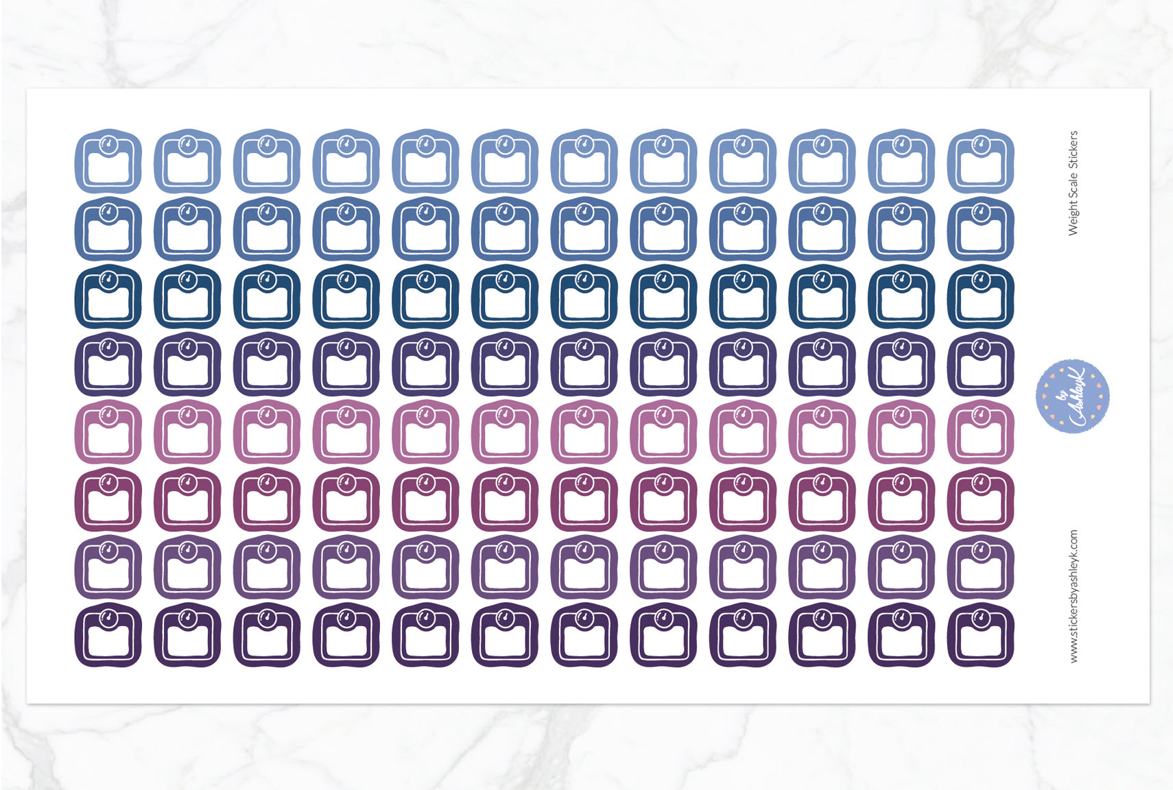Weight Scale Stickers - Blueberry