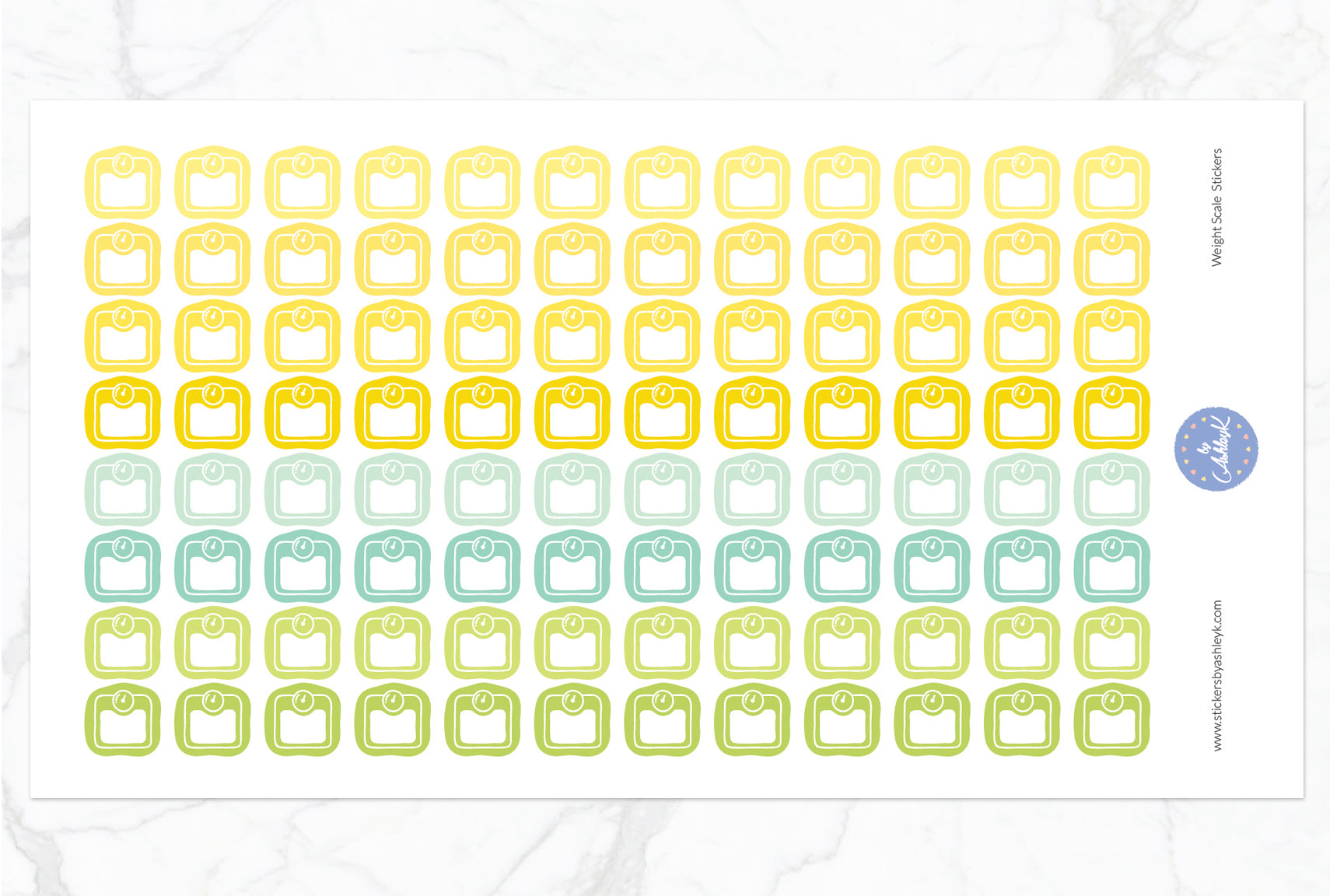 Weight Scale Stickers - Lemon&Lime