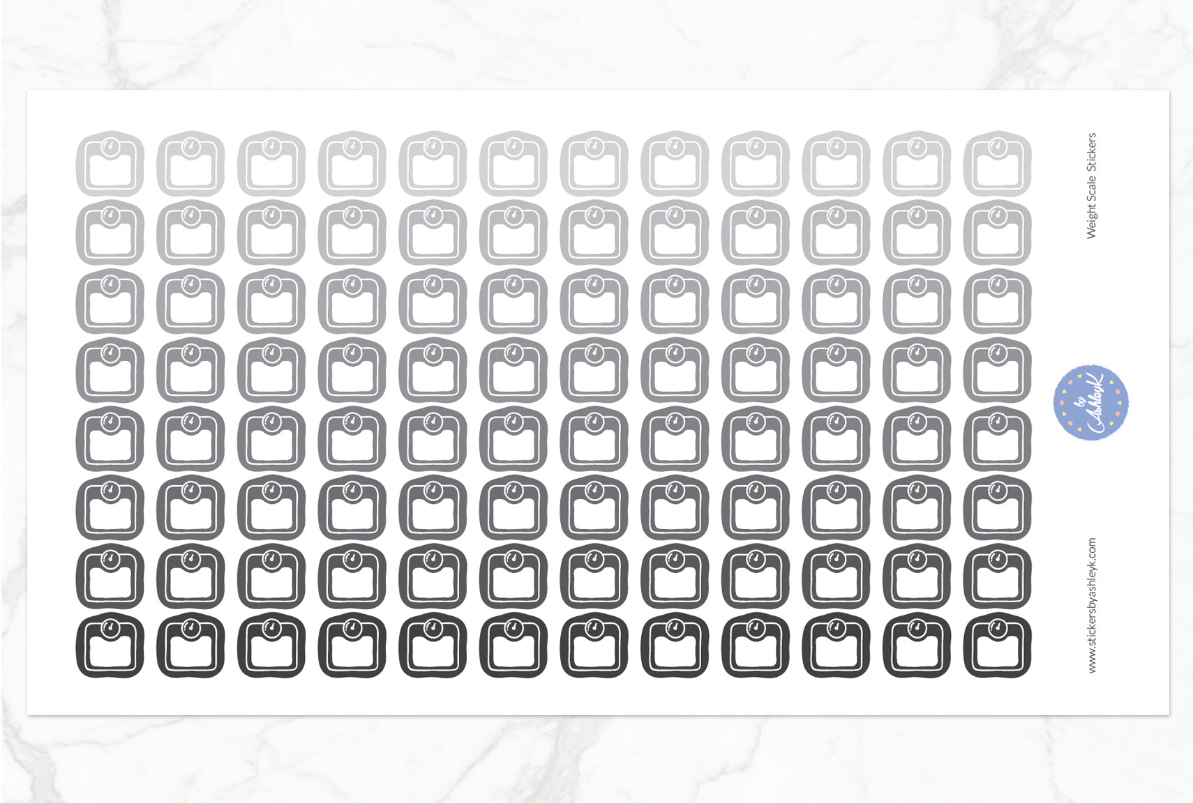 Weight Scale Stickers - Monochrome