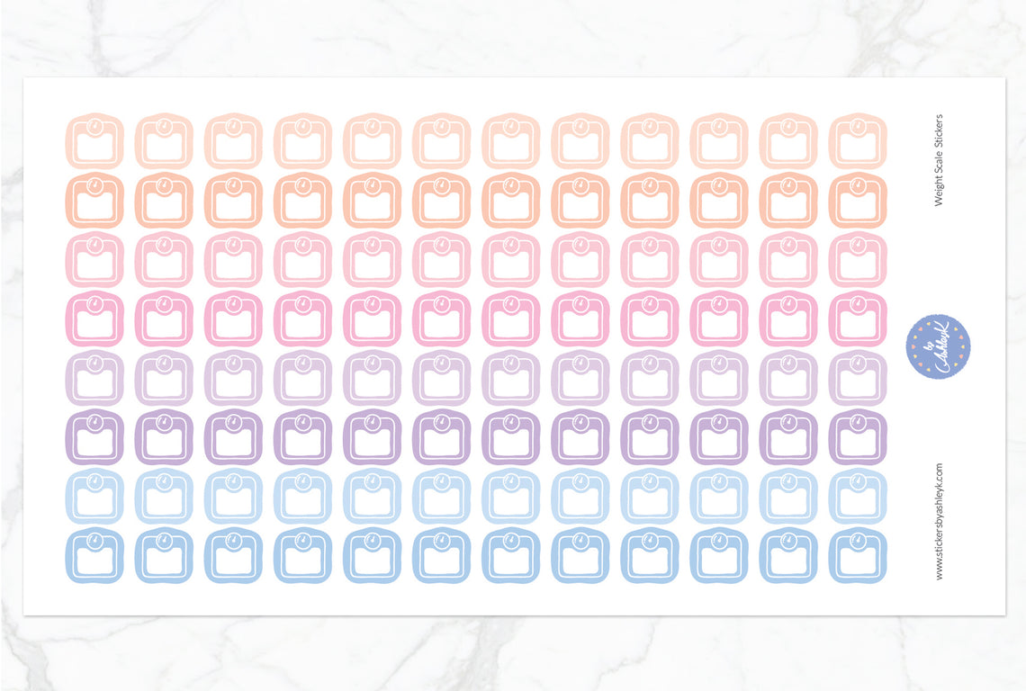 Weight Scale Stickers - Pastel Sunset