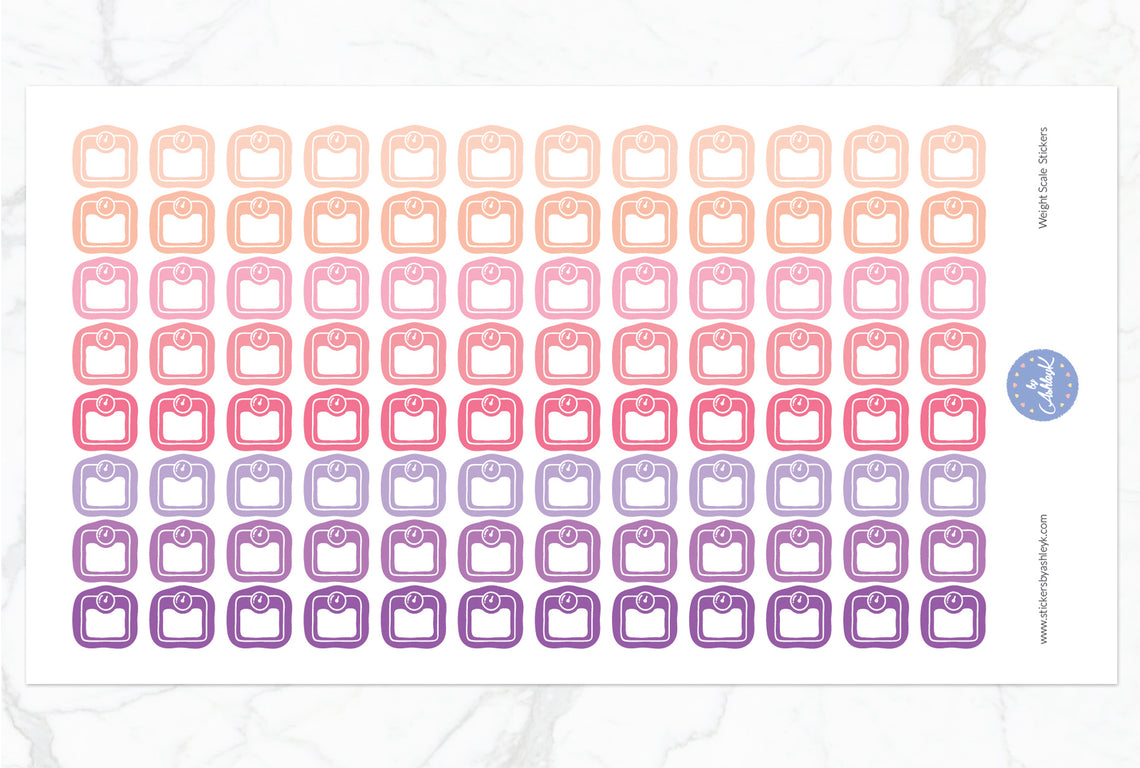 Weight Scale Stickers - Raspberry
