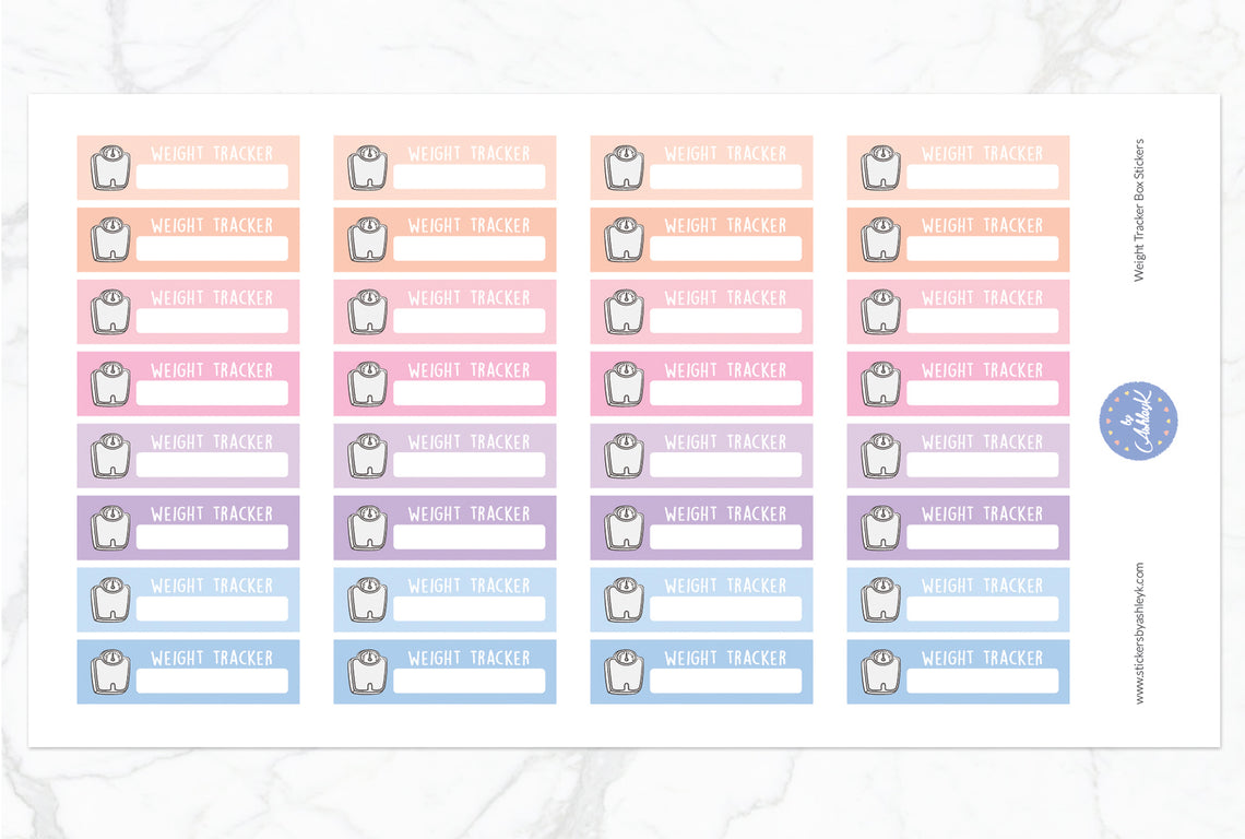 Weight Tracker Box Stickers - Pastel Sunset