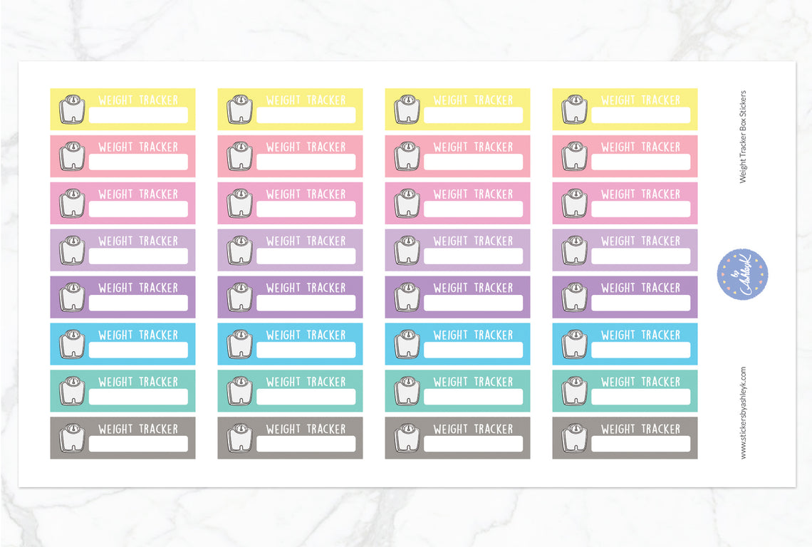 Weight Tracker Box Stickers - Pastel