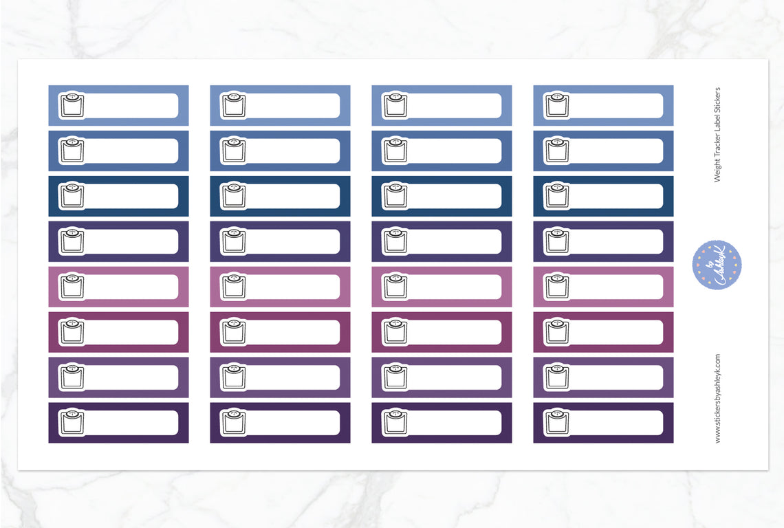 Weight Tracker Label Stickers - Blueberry