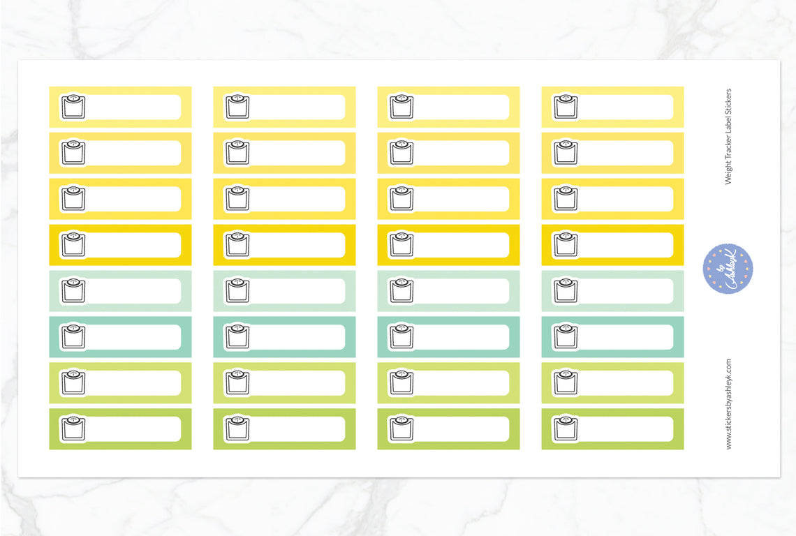 Weight Tracker Label Stickers - Lemon&Lime