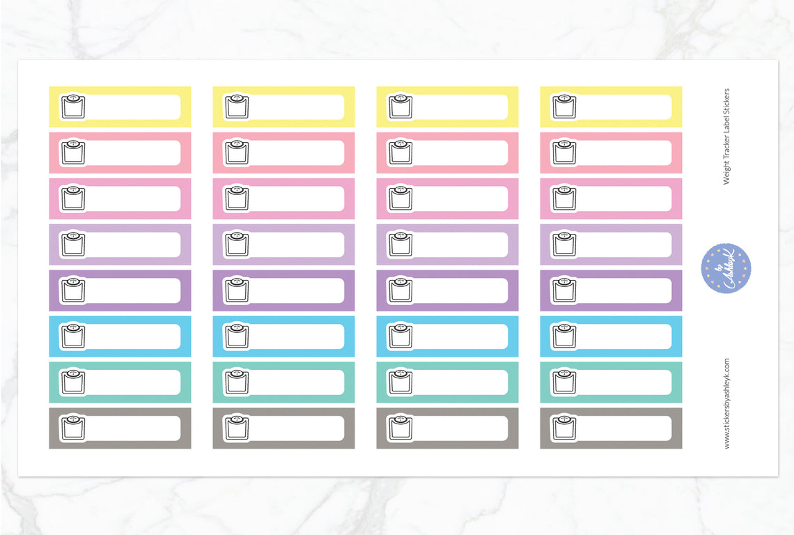 Weight Tracker Label Stickers - Pastel