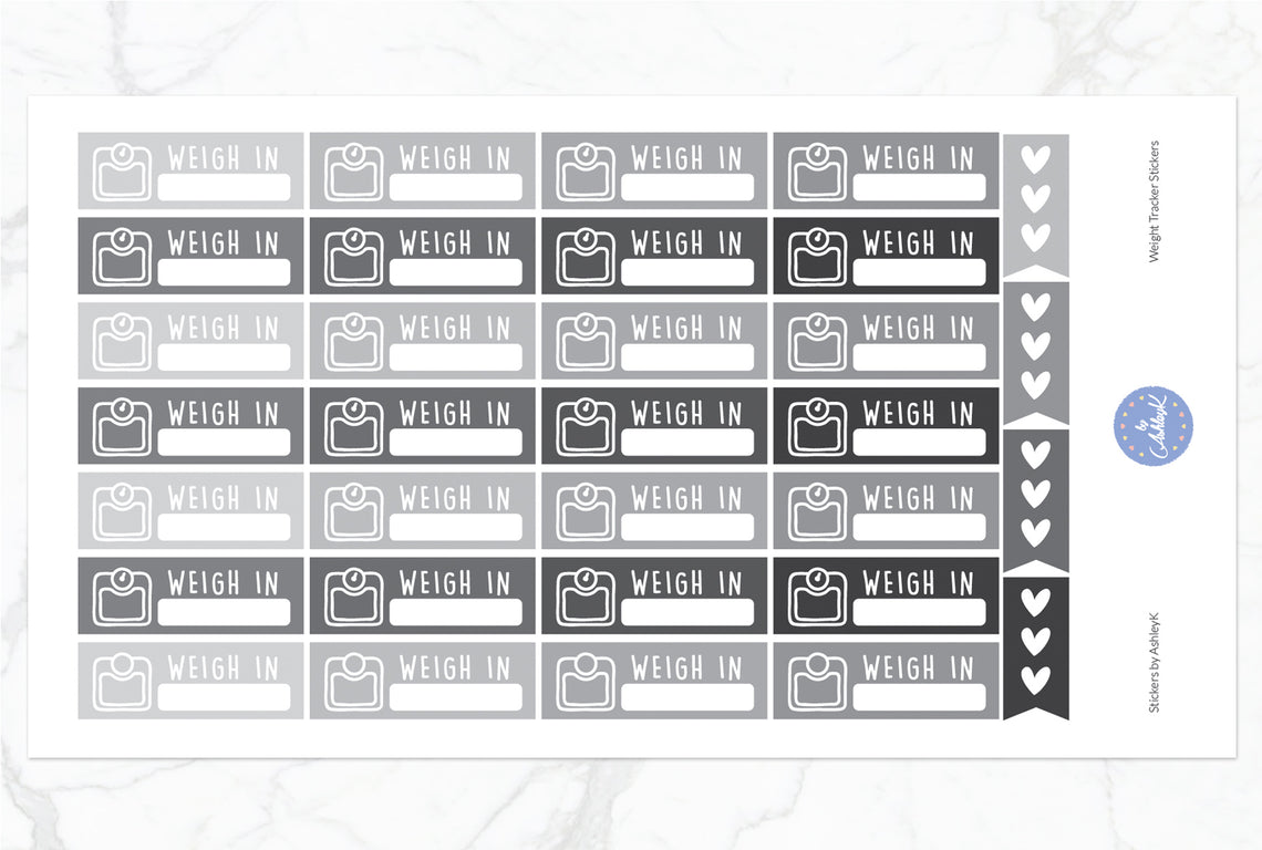 Weight Tracker Stickers - Monochrome