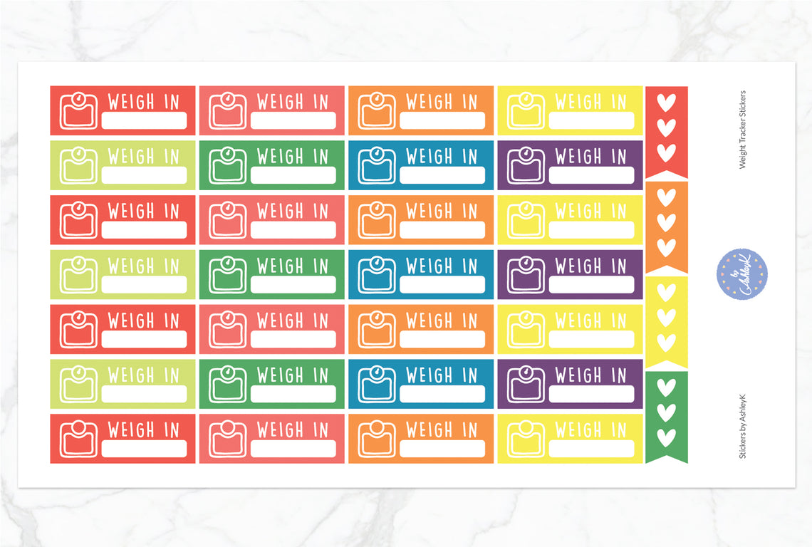 Weight Tracker Stickers - Pastel Rainbow