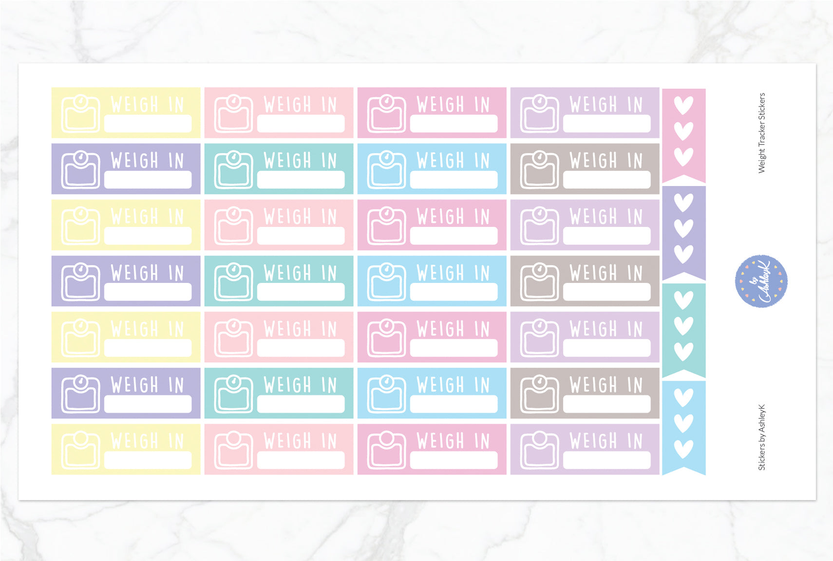 Weight Tracker Stickers - Pastel