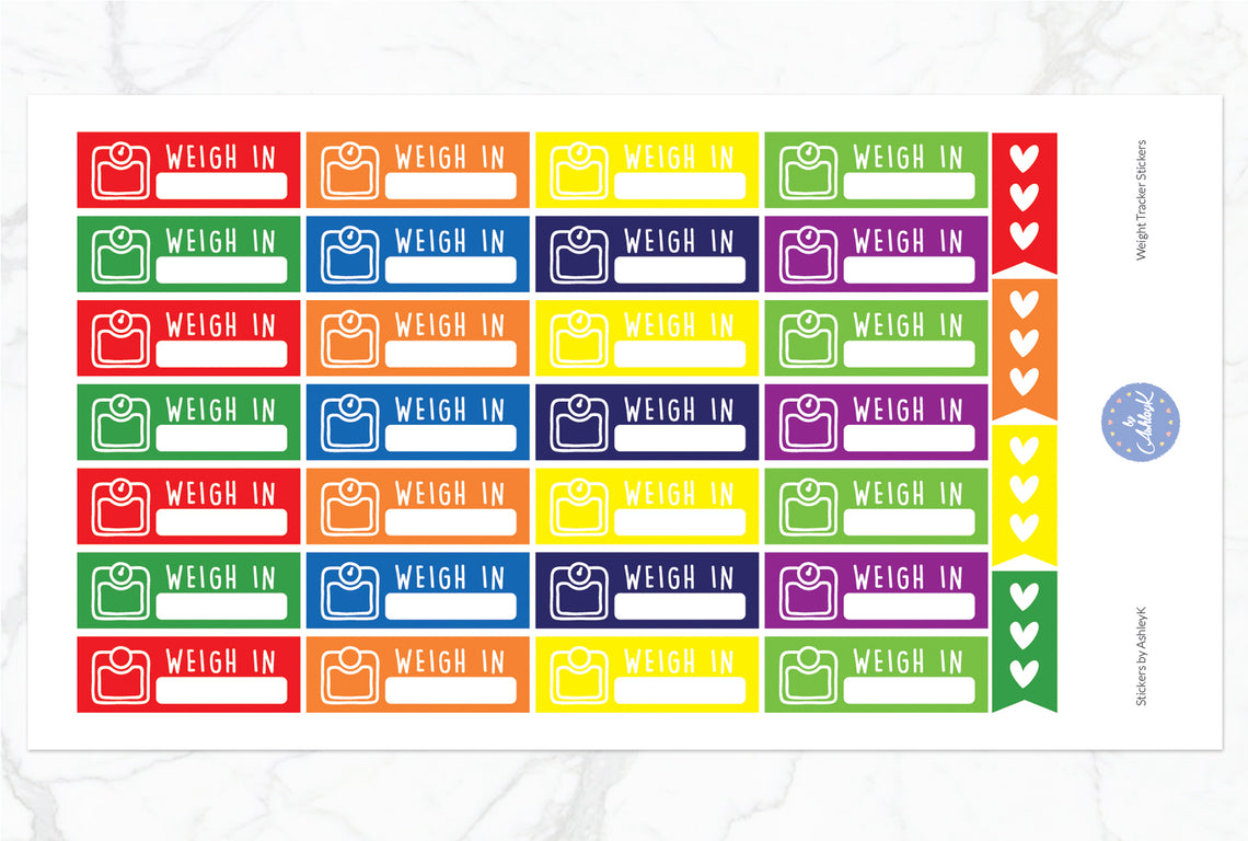 Weight Tracker Stickers - Rainbow