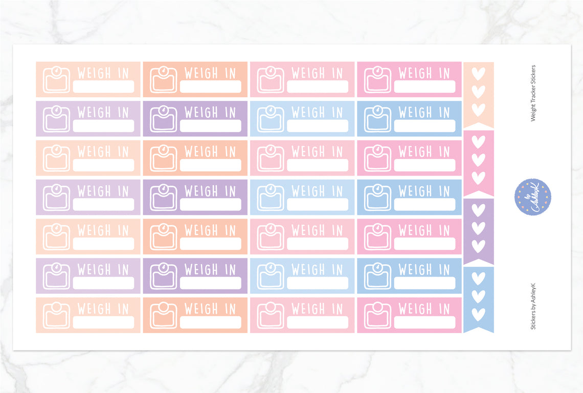Weight Tracker Stickers - Pastel Sunset