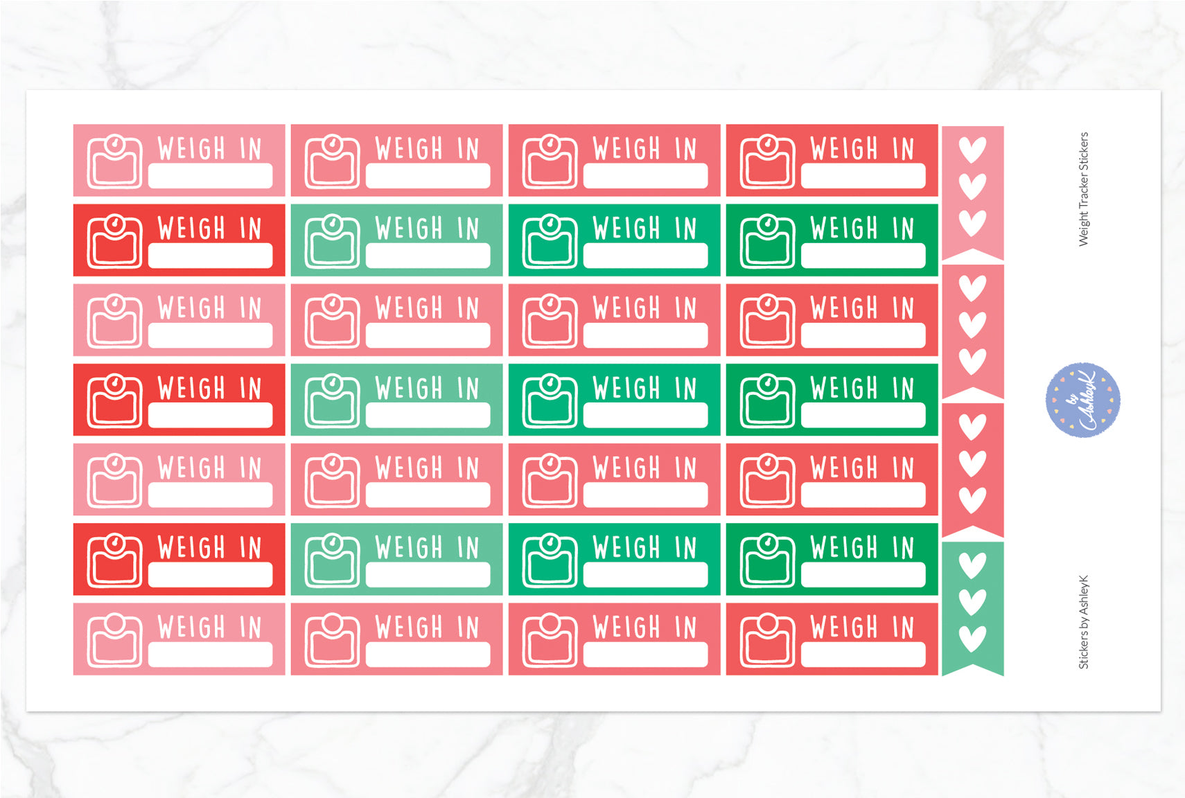 Weight Tracker Stickers - Watermelon