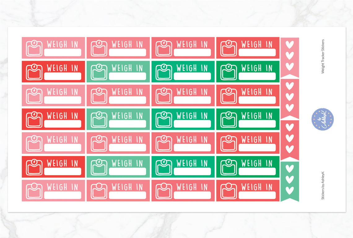 Weight Tracker Stickers - Watermelon