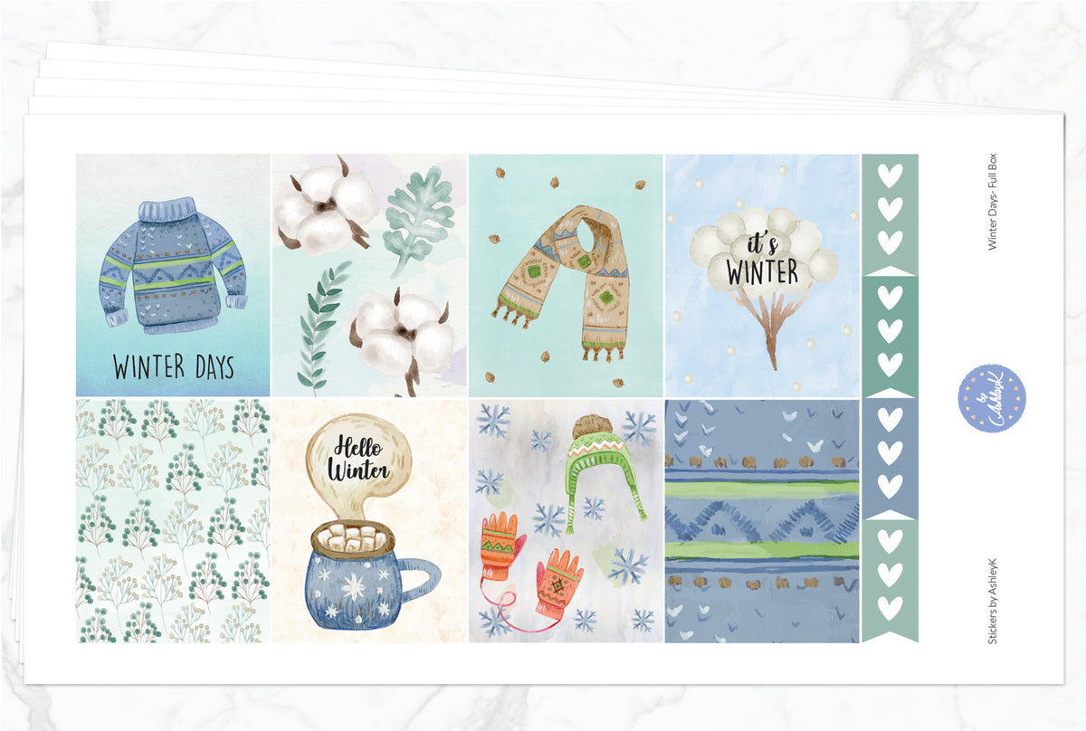 Winter Days Weekly Kit - Erin Condren Planner Stickers – Stickers by ...
