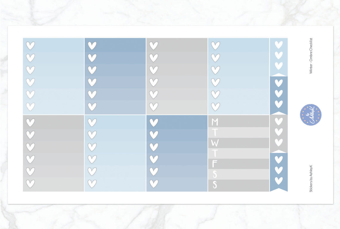 Winter - Ombre Checklist Sheet