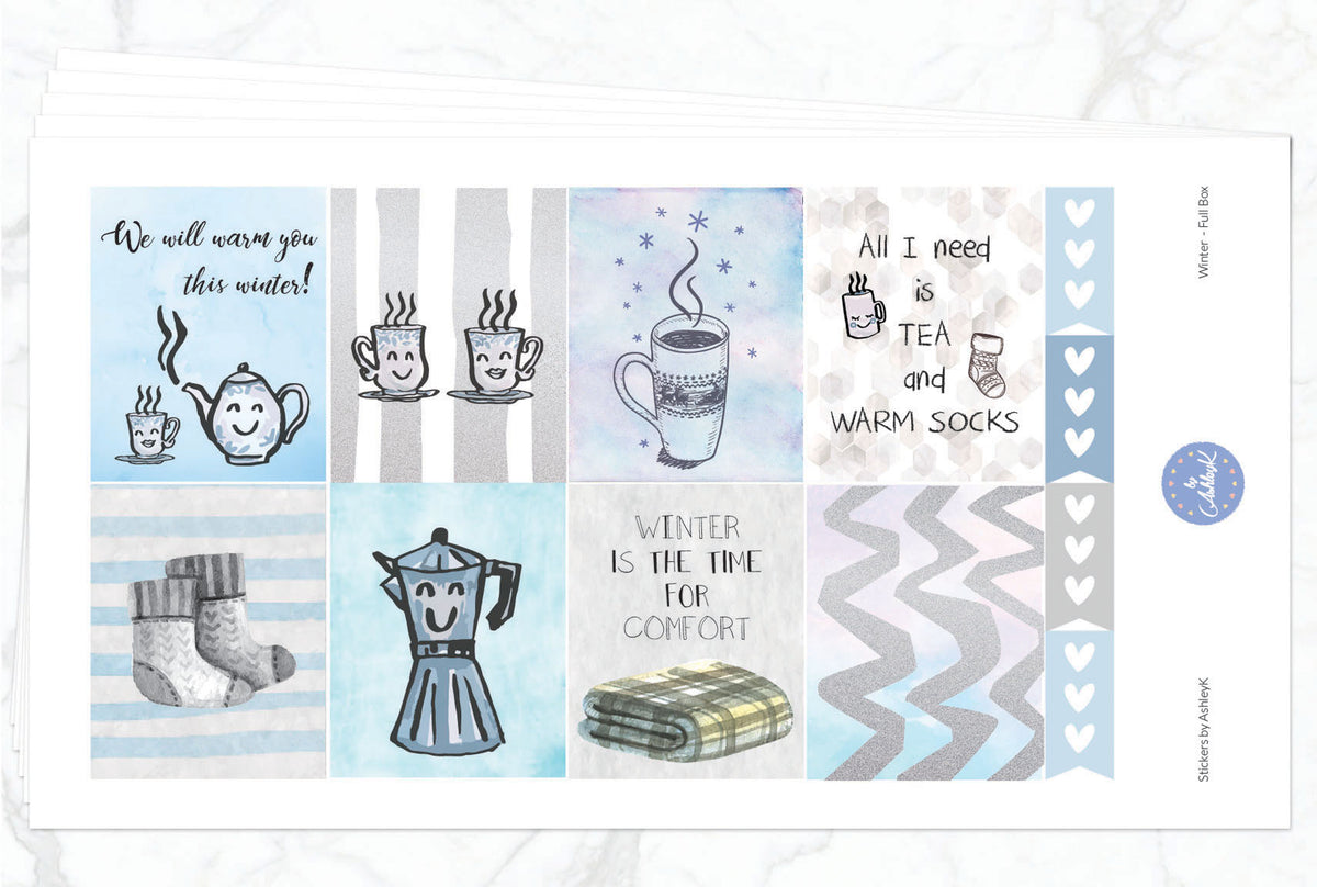 Winter Weekly Kit - Erin Condren Planner Stickers – Stickers by AshleyK
