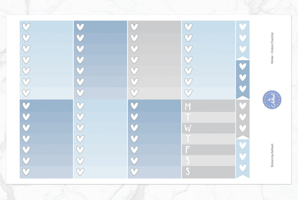 Winter Weekly Kit  - Ombre Checklist Sheet