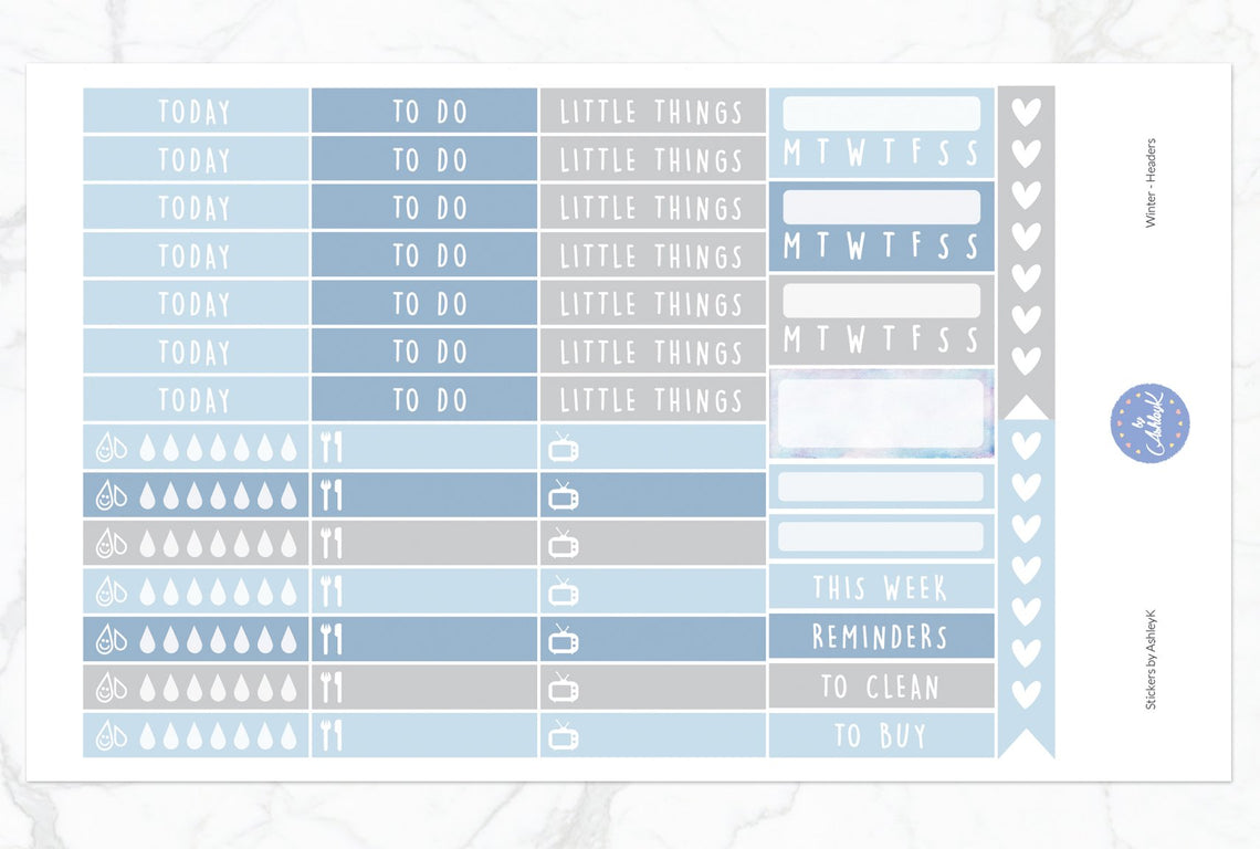 Winter Weekly Kit  - Functional Sheet
