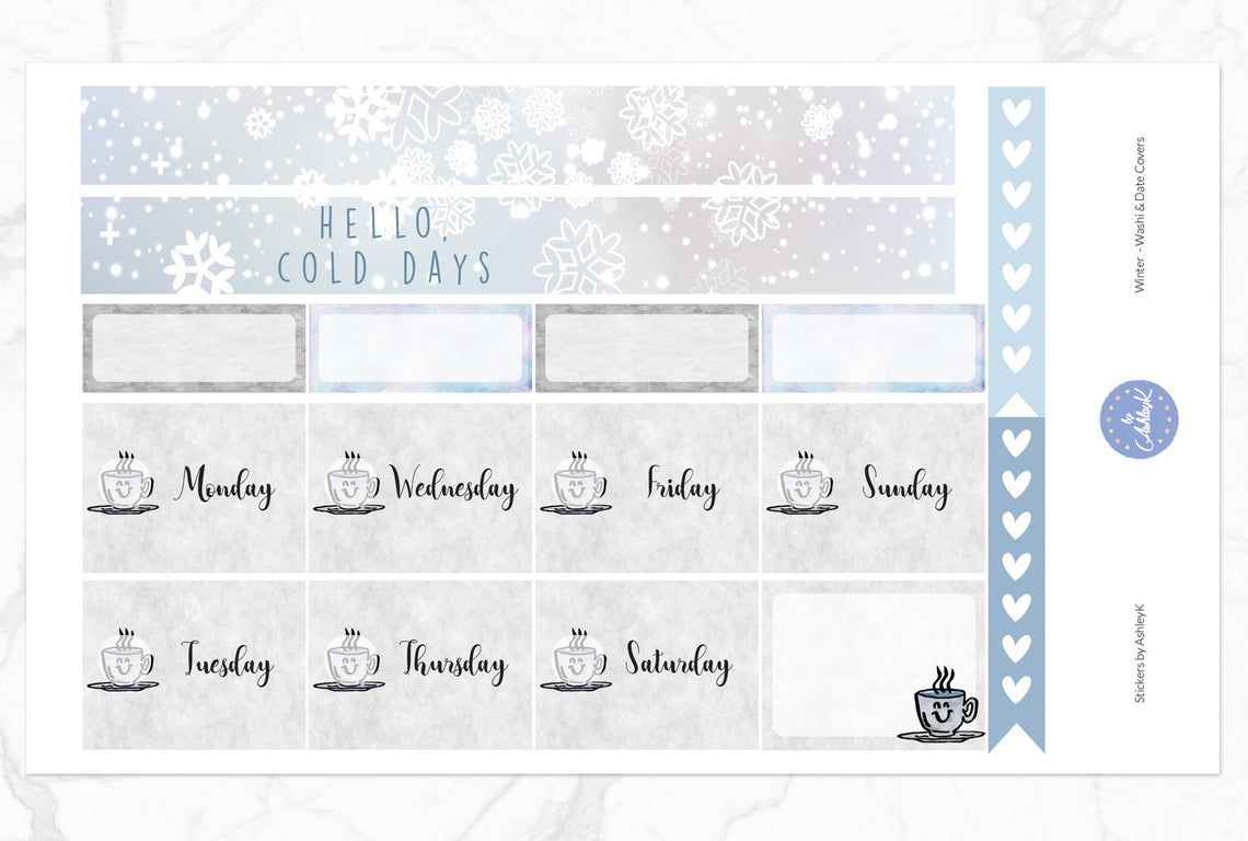 Winter Weekly Kit  - Washi Sheet