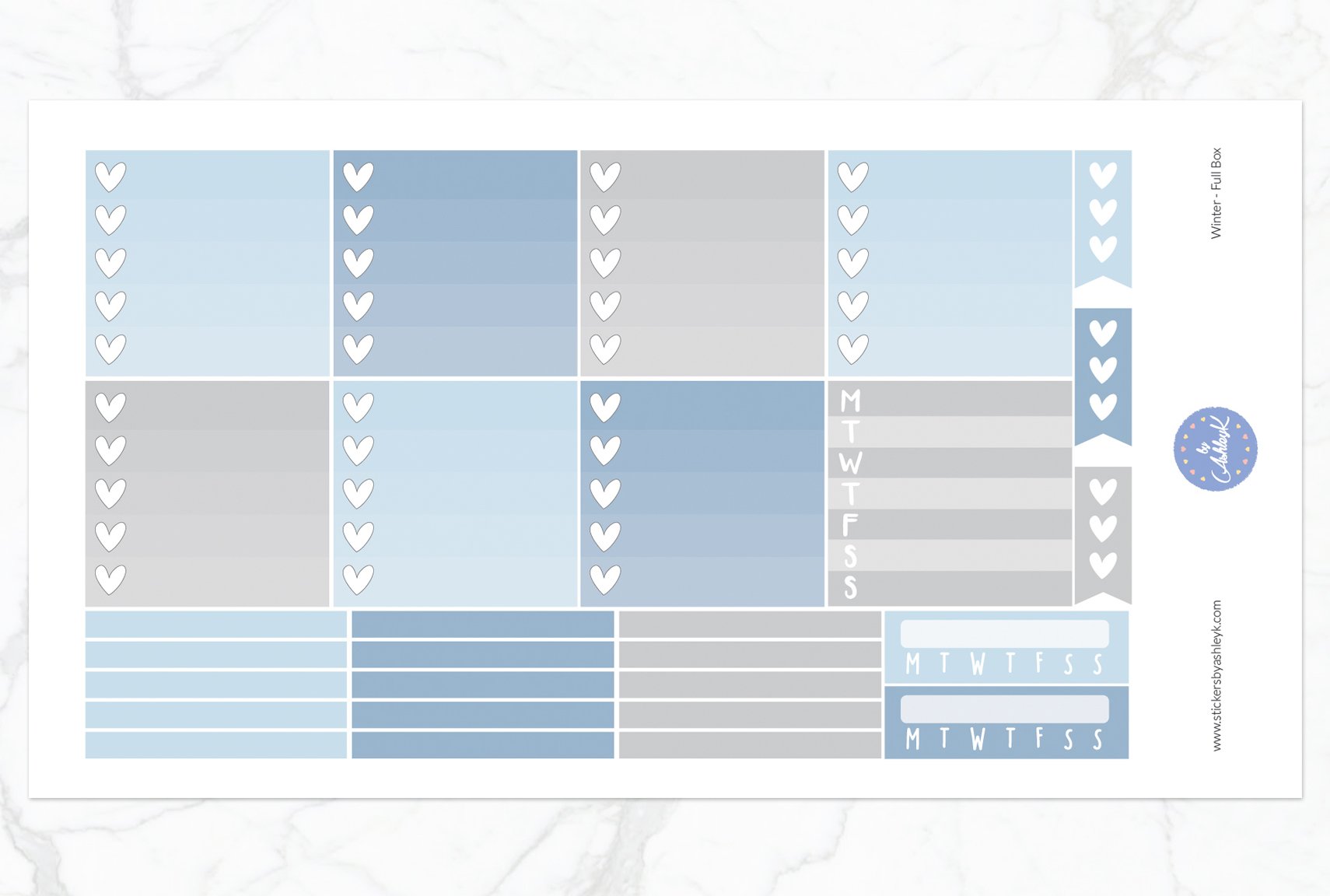 Winter Weekly Kit  - Ombre Checklist Sheet