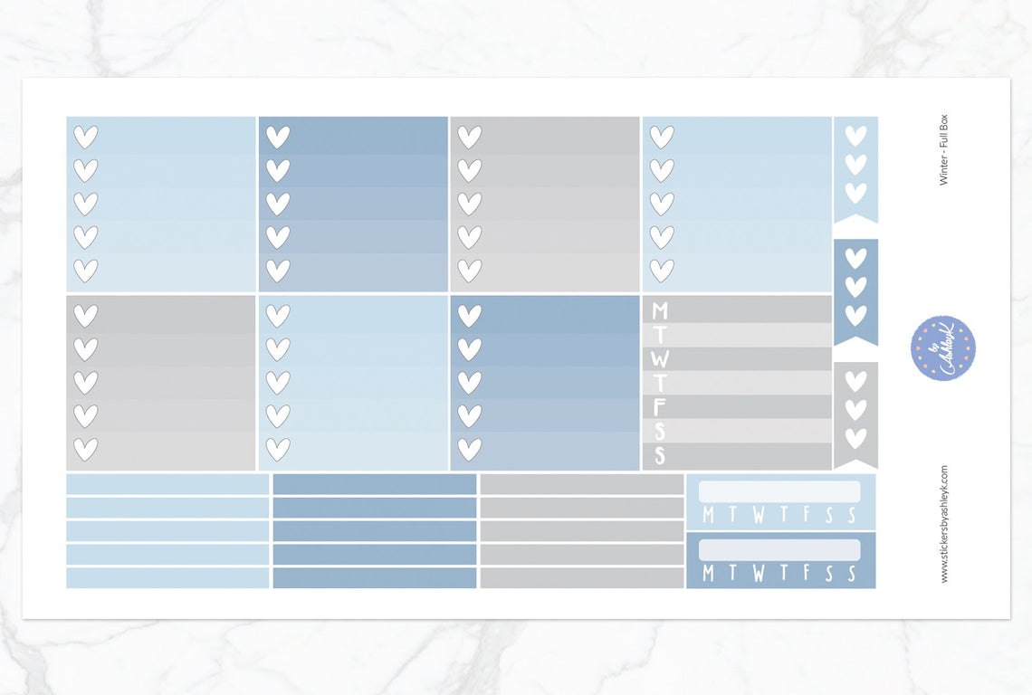 Winter Weekly Kit  - Ombre Checklist Sheet