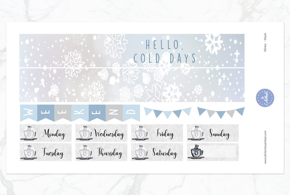 Winter Weekly Kit  - Washi Sheet