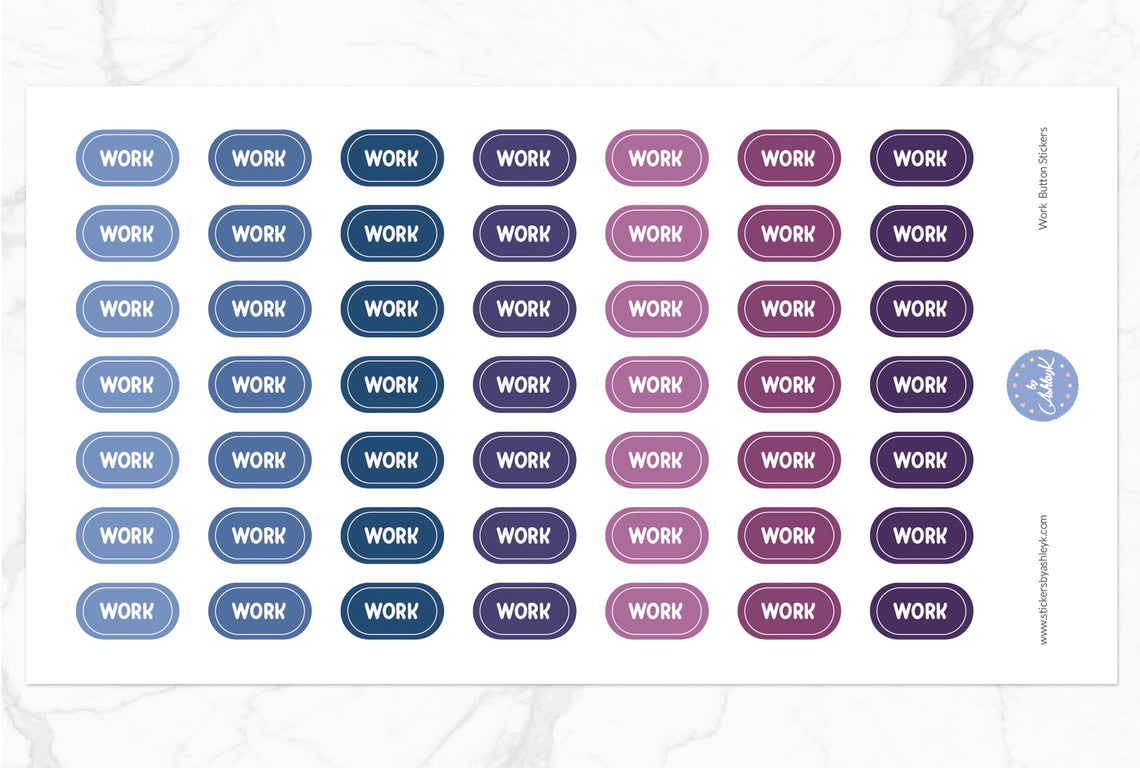 Work Button Stickers - Blueberry