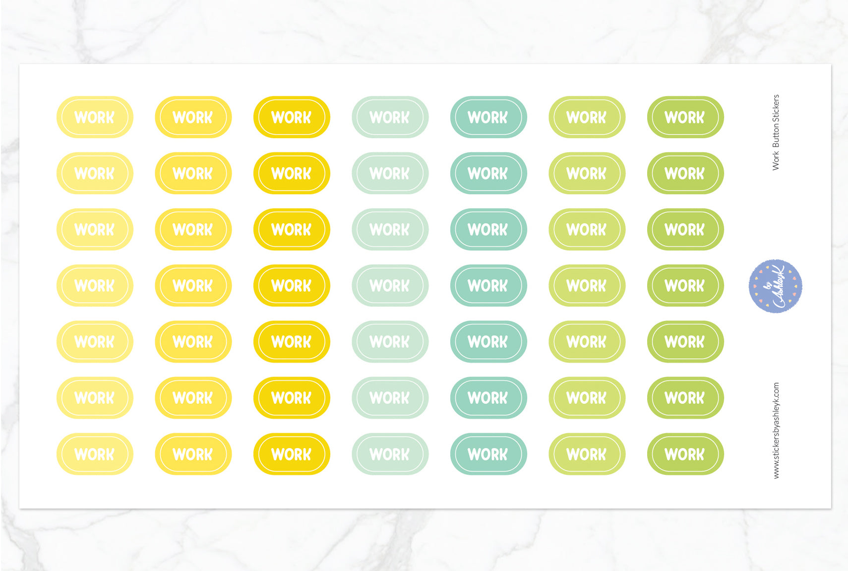 Work Button Stickers - Lemon&Lime