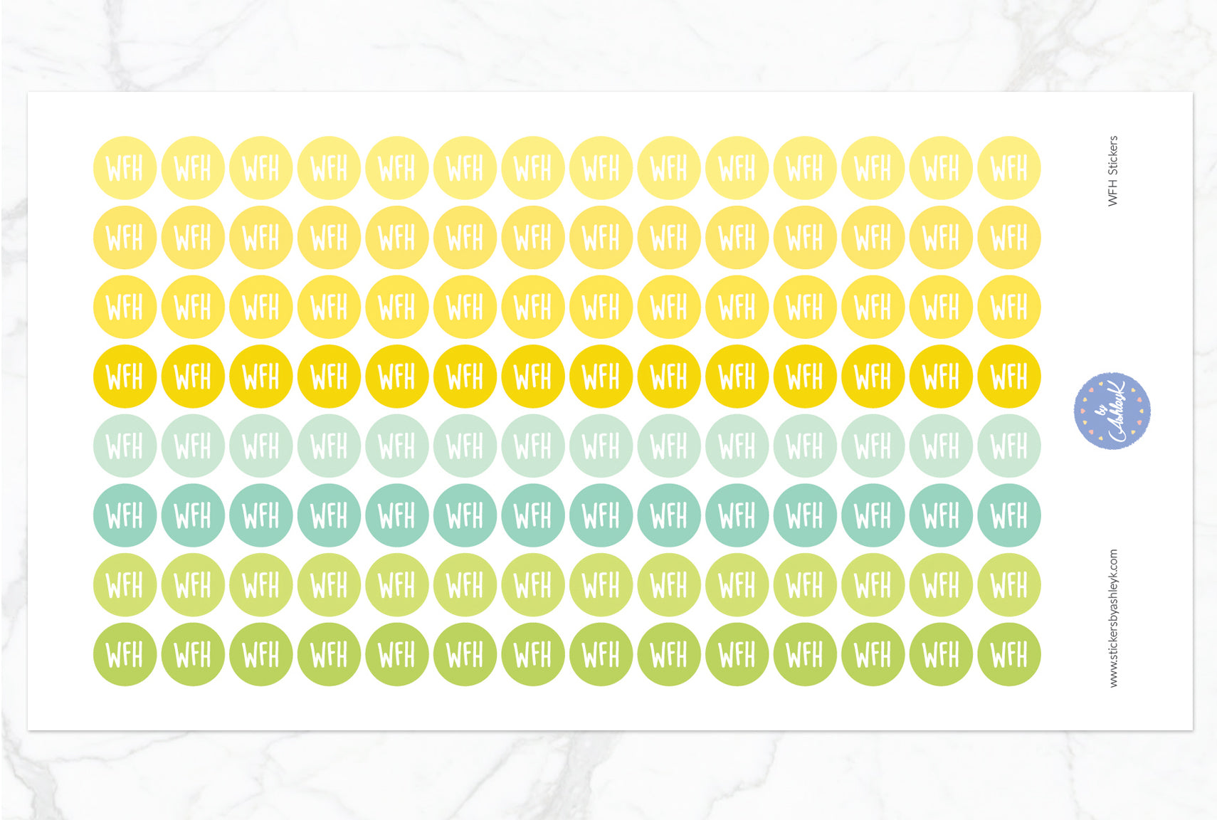 Work From Home Round Stickers - Lemon&Lime