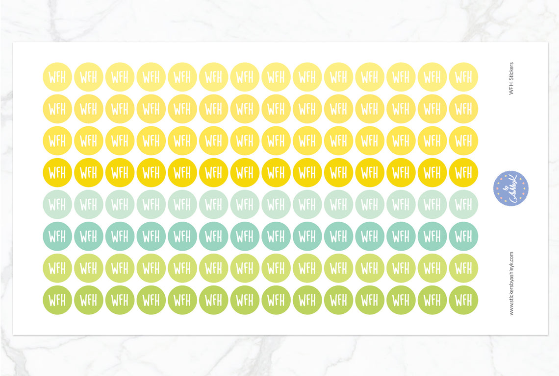 Work From Home Round Stickers - Lemon&Lime
