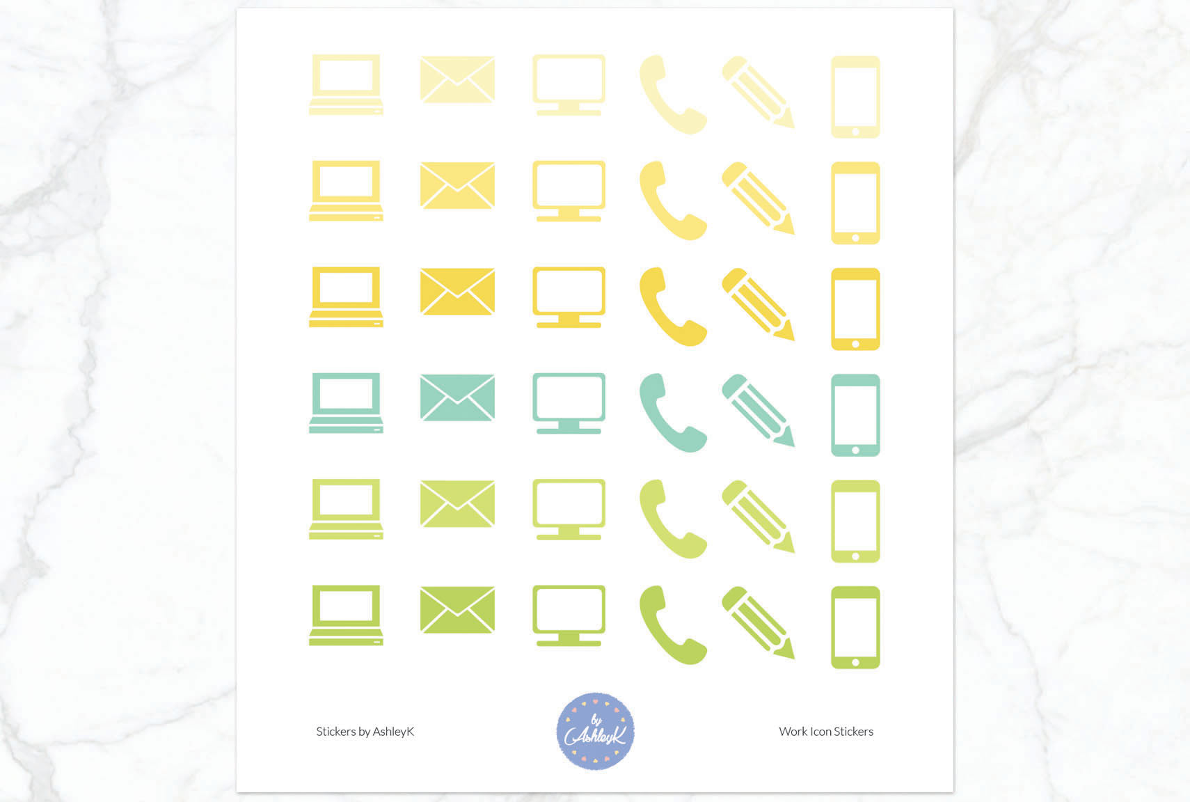 Work Icon Stickers - Lemon&Lime
