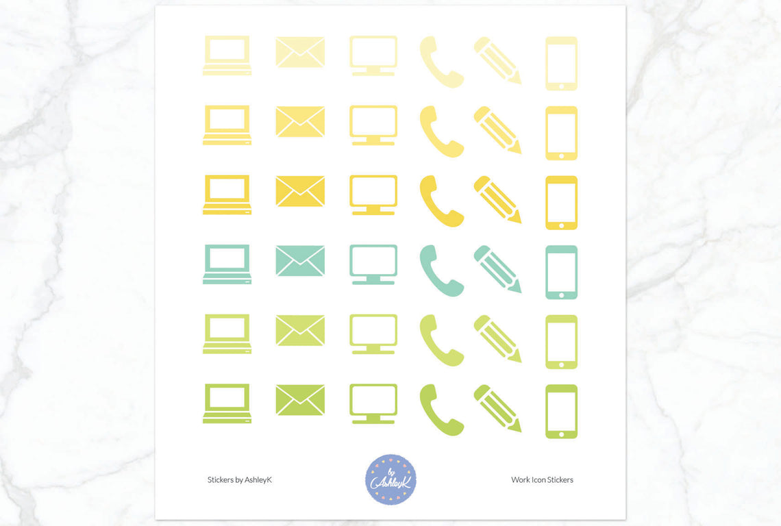 Work Icon Stickers - Lemon&Lime