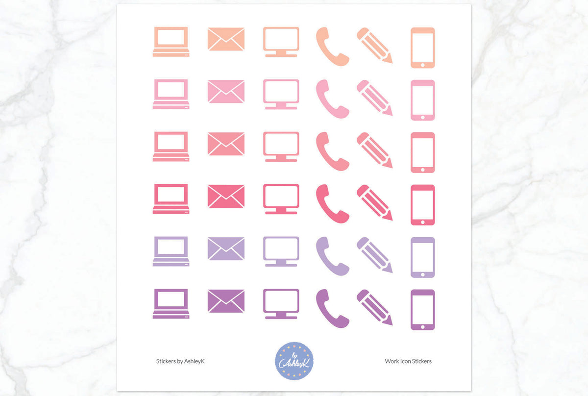 Work Icon Stickers – Stickers by AshleyK