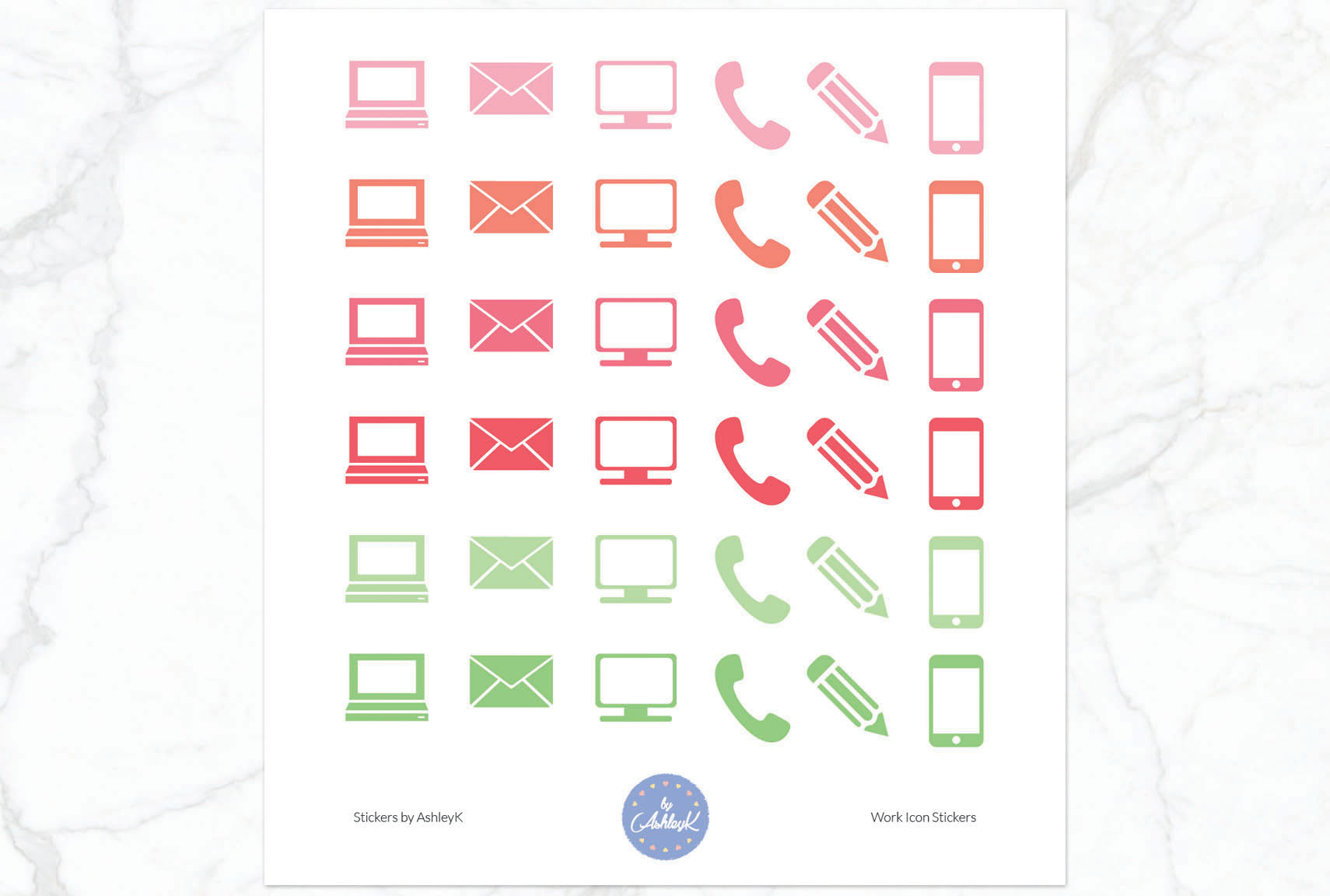Work Icon Stickers - Strawberry